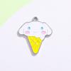 Colgante de Accesorio Conejo de Helado, Colgante Pequeño Perro Canela, Accesorios de Aleación de Esmalte de Dibujos Animados, Pulsera DIY, Collar, Ropa