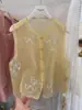 Novo Colete Feminino Estilo Chinês 2026 Primavera Novo Bordado Lantejoula Miçanga Organza Estilo Nacional Camada Superior Colete Feminino