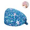 Gorro Quirúrgico Transfronterizo Algodón Color Sólido Correa Estampada Ajustable Unisex para Enfermera de Quirófano Gorro para Odontólogo Oral