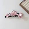 Pinza para el pelo de plátano con lazo doble de satén de alta gama a doble cara para mujer, clip de moda de lujo ligero para la parte posterior de la cabeza, tamaño grande Wanxi
