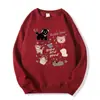 Estilo Nuevo Otoño e Invierno Dibujo Animado Lindo Estampado de Letras Diseño Reductor de Edad Versátil Casual Ropa Exterior Holgada Manga Larga Cuello Redondo Sudadera