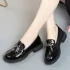 Mocasines elegantes para mujer sin cordones, nuevo modelo de otoño 2026, zapatos de cuero estilo británico para estudiantes JK para mujer con suela blanda