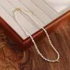 Collar Retro Francés de Perlas de Agua Dulce Naturales para Mujer, Moderno, Versátil, Sencillo, Lujo Ligero, Cadena de Cuello Elegante, Cadena para Suéter al por Mayor