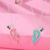 Bff Corazón Roto Unicornio Mejores Amigos Imán Colgante de Aleación Collar para Niños Set de Dos Piezas Moda