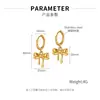 Pendientes de lazo nuevos versión coreana INS para mujer, personalidad, tendencia de moda, nicho, acero inoxidable de alta gama, joyería