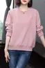 Moletom Casual Feminino de Manga Longa para Outono e Inverno, Novo Estilo da Moda 2025 para Mães, Camada Base de Inverno Quente e que Reduz a Idade