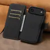Adequado para Capa de Celular com Tampa Flip-Top para Inserir Cartão Iphone18Promax, Suporte de Carregamento Sem Fio Magnético Dois em Um Capa de Couro