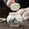 Porcelana Blanca de Dehua Venta al por Mayor Recipiente para Té Color Jade Cerámica Empaque para Té Blanco Caja Vacía Regalo de Negocio