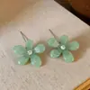 Aretes de Flor de Resina Jelly Colorido ~ Zirconia Dulce Super Brillante Aretes Sencillos de Moda Joyería para Orejas de Lujo Ligero y de Alta Gama