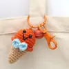 Pingentes de Boneca Crochê Feitos à Mão, Enfeites de Sorvete Crochê com Lã, Pingentes de Chaveiro Tricotados, Acessórios para Bolsa