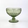 Copa para helado con relieve estilo europeo, copa para postre, vidrio de color, tazón para ensalada de frutas, vaso para malteada, copa para helado