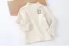 Ropa de Otoño e Invierno 2025 para Niños, Nuevo Estilo, Cuello Semi-Alto, Tops Interiores Cálidos para Niños y Niñas, Camisas de Algodón de Manga Larga, Camisas Base de Cachemira