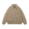 Beijie Roupa Masculina 2025 Inverno Novo Retrô Workwear Jaqueta de Algodão Marca Tendência Masculina Gola Lapela Casaco de Algodão Jaqueta de Algodão Casual Solta