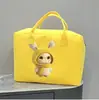 Bolsa de Almacenamiento Grande de Dibujos Animados de Fieltro Portátil Simple Moda Bolsa de Viaje Estudiante Almacenamiento Bolso de Mano de Gran Capacidad