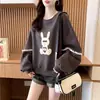 Sudadera de Cuello Redondo Pequeño con Sentido del Diseño para Mujer, Nueva Moda Primavera y Otoño, Estilo Perezoso Holgado que Reduce la Edad, Chaqueta