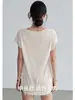 Conjunto de sportswear solto e modelador para mulheres, camiseta de manga curta de secagem rápida para o verão, top para corrida, fitness, Pilates, saída de praia