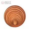 Recogedor de Bambú de Color Vintage, Productos de Tejido de Bambú, Recogedor, Tamiz de Bambú, Charola Redonda de Bambú Hecha a Mano, Cesta para Secar, Decoración para Exteriores