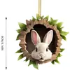 Entra en las Nuevas Decoraciones de Pascua, Decoraciones de Pascua Retro, Adornos de Conejo en Agujero de Árbol, Formas y Decoraciones Colgantes de Cuerda
