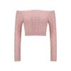 Comercio exterior transfronterizo 2023 nuevo otoño e invierno suéter con hombros descubiertos suéter sexy de manga larga para mujer ajustado color sólido