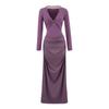 Nuevo Vestido Base Delgado de Cintura Alta para Mujer Otoño e Invierno, Vestido Largo Adelgazante con Parches de Encaje Francés, Vestido de Cuello en V