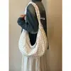 Bolso Croissant Plegado con Cordón Estilo Coreano, Nuevo Bolso de Hombro Cruzado de Gran Capacidad Estilo Perezoso, Bolso Tote Versátil para Viajar al Trabajo