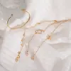 Joias Transfronteiriças Europeias e Americanas, Conjunto de Pulseira de Diamante em Forma de Coração Moderno e Criativo, Conjunto de Pulseira de Borboleta Simples e Versátil, Conjunto de Quatro Peças