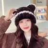 Gorro de Lana Tejido Cálido para Otoño e Invierno para Mujer, Gorro con Protección para los Oídos para Mamá Ciclista, Gorro Integrado con Bufanda, A Prueba de Frío