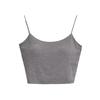Camisola corta ajustada estilo europeo y americano con almohadillas para el busto para que las mujeres la usen afuera en verano Sexy Espalda grande Descubierta Hermosa Espalda Envolvente Sujetador