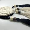Trenza de algodón 4 cuentas de madera