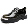 Sapatos Derby Masculinos com Bico Reforçado Amazon Cross-border Casual de Negócios Roupas Formais Calçados para o Dia a Dia Aumentadores de Altura Estilo Punk com Cadarço