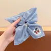 Pañuelo Cuadrado de Flores Rosas Anillo para el Cabello para Mujer Estilo Sensei de Alta Calidad Cuerda para la Cabeza Intestino Grueso Grande Cuerda para Cabello de Cola de Caballo Baja Banda de Goma
