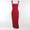 Jf23045 Camisola de Tricô Novo Estilo Sexy Justa Vestido Longo Vermelho de Natal Estilo Garota Picante Desejo Puro Vestido de Verão