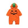 Roupas Infantis Atacado Abóbora de Halloween Pequeno Monstro Macacão Bebê Inverno e Outono Macacão com Capuz