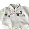 Conjunto de Polo con Cuello y Mangas Cortas para Hombres, Mujeres y Niños, Conjunto de Moda de Dos Piezas Bordado de Moda