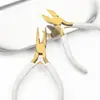 Pinzas de punta fina, Pinzas de corte diagonal, Herramientas para joyería, Corte, Collares, pulseras de cuentas hechas a mano para manualidades DIY, Tijeras doradas, Accesorios al por mayor