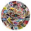 50 Piezas de Pegatinas Creativas Estilo Retro Geniales y Personalizadas de la Ruta 66, Caja de Almacenamiento, Taza Térmica, Audífonos, Pegatinas Impermeables