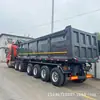 Exportación transfronteriza semirremolque volquete trasero en forma de U de 4 ejes autodescargable para transportar tierra, grava y arena, semirremolque volquete trasero tipo caja