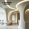 Superficie Hiperbólica de Lobby Productos de Yeso Reforzado con Fibra Precolado Corriente Bifurcada Columna GRG Molde Apertura