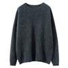 100 Cachemira Tejido de Punto para Mujer Cuello Redondo Tejido de Punto Holgado Perezoso Suéter de Punto para Mujer Camisa Base Otoño e Invierno Nuevo Estilo