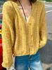 Cardigan de Tricô Casual Preguiçoso com Decote V de Alpaca 2025 Outono e Inverno Novo Suéter Solto de Manga Longa Jaqueta Feminina