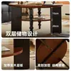 Mesa de centro de madera maciza estilo francés, mesa de té redonda para espacios pequeños, muebles para el hogar estilo antiguo chino, sala de estar estilo americano retro Ruby