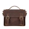 Bolso Cruzado para Hombre de Cuero Crazy Horse Bolso de Hombro Horizontal Retro de Gran Capacidad Bolso Multifuncional Simple Bolso Mensajero