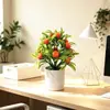 Adornos de Árbol Frutal Bonsái Artificial Transfronterizos de 14 Piezas, Regalo de Inauguración de Casa Nueva, Planta Verde de Fruta de la Fortuna de Plástico Planta en Maceta Venta al por Mayor