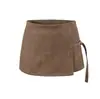 CL26193-26 Otoño gamuza francesa falda lápiz de longitud media cintura entallada profesional línea A falda con cinturón y abertura
