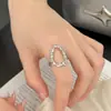 Anel Feminino Super Fada Exquisito Vazado Geométrico Irregular Fashionável Individual Versátil Empilhável Aberto Ajustável Anel do Dedo Indicador Tendência