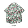 Camisas Florais de Manga Curta para Homens e Mulheres, Férias na Praia Havaiana, 60 Cores, Camisas de Manga Meia-Manga com Caimento, Atacado de Fábrica Transfronteiriço