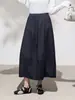 Falda Vaquera Elástica de Cintura Alta con Cordón, Corte en A para Mujer, Nueva Ropa para Mujer Tallas Grandes, Falda Media Adelgazante y Favorecedora 65553