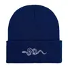 Gorro de Punto Bordado de Serpiente Transfronterizo Europeo y Americano Otoño e Invierno Cálido Suéter Gorro de Lana Gorro para Clima Frío