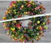 Zonghong Cruzamento Primavera Guirlanda Colorida Festival das Flores da Primavera Guirlanda Decorativa Guirlanda de Eucalipto Pendente de Porta