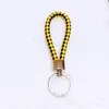 Nuevo Llavero de Cuerda de Cuero Tejido Colgante Creativo para Mochila Llavero Empujar Pequeño Regalo Llavero de Coche Venta al por Mayor